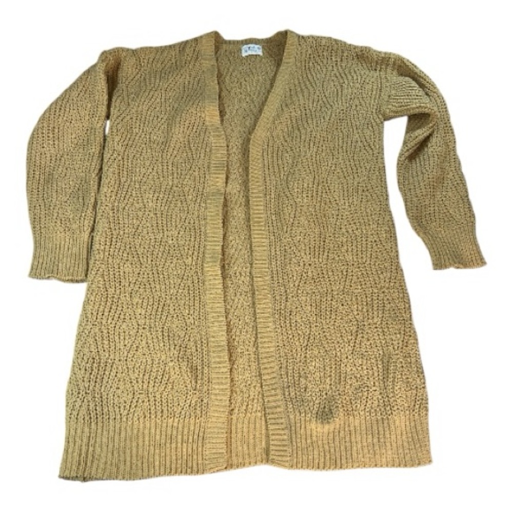 Elegant Tan Open-Front Cardigan - Picture 4 of 9